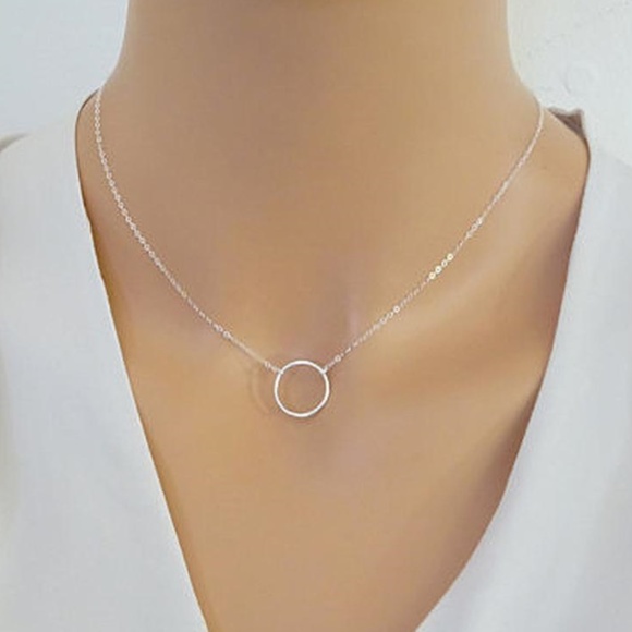 Danity Triple Layered Circle Bar Silver Sold - Picture 3 of 4